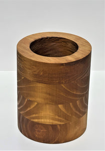 Minimalist Wood Planter Round ( Golden Oak Finish )